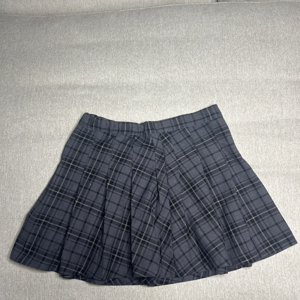 Charcoal Pleated Mini Skirt